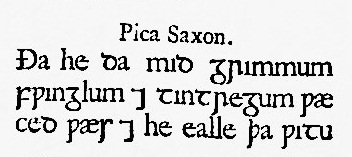image: "Pica Saxon" from Caslon specimen